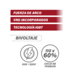 EQUIPO SOLDADOR INVERSOR MMA 250A - 110/220V INDUSTRIAL UNITED - Imagen 4