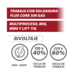 EQUIPO SOLDADOR INVERSOR MIG/MAG 160A - 110/220v PROF. UNITED - Imagen 4