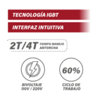 SOLDADOR INVERSOR TIG 220 - 110/220v INDUSTRIAL UNITED - Imagen 4