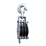 POLEA TRIPLE GALVANIZADA CON PESTILLO