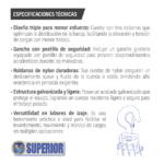 POLEA TRIPLE GALVANIZADA CON PESTILLO ROLDANA NYLON - Imagen 3