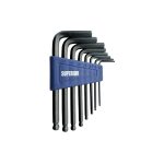 JUEGO LLAVES BRISTOL CORTAS 8 PIEZAS PUNTA BOLA SUPERIOR CR VAN 1.5 MM - 6.0 MM